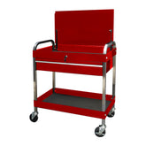 2 TIERS TOOL CART W/LOCKABLE COMPARTMENT & DRAWER | TC303E